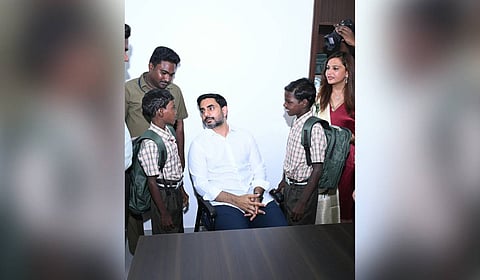Minister for IT Nara Lokesh adopts two underprivileged kids. 