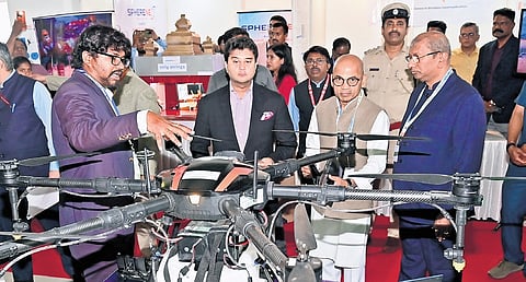 Union Minister of Communications Jyotiraditya Scindia during the inauguration of Visvesvaraya Technological University Research and Innovation Foundation and Testing Centre of Excellence in Bengaluru, on Thursday.