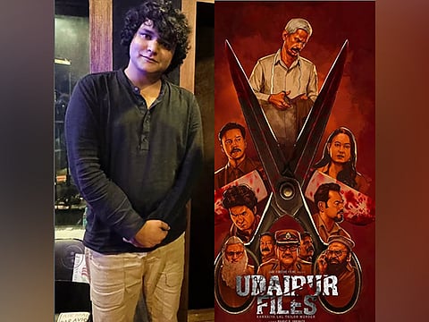 Director Bharat Shrinate and  'Udaipur Files' poster