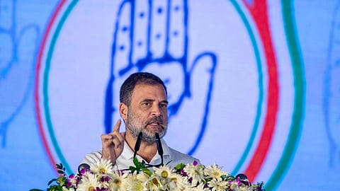 Rahul Gandhi speaks at a public meeting in Bhubaneswar on July 11, 2025.