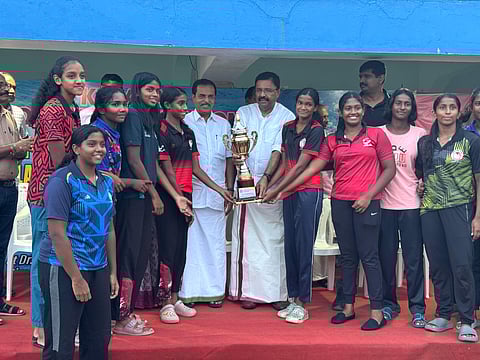 Winners of the water polo event - Thiruvananthapuram Girls team