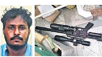 The accused, R Thenarasu (left), had purchased four airguns online