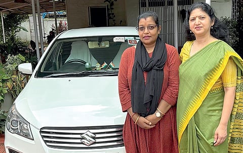 Sandhya Rani Majhi with H&UD and Transport secretary Usha Padhee.