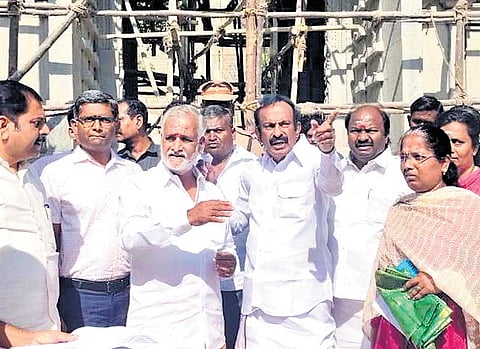 Hindu Religious and Charitable Endowments Department Minister Sekarbabu and Housing and Urban Development Minister S Muthusamy visited the Velayudhaswamy temple