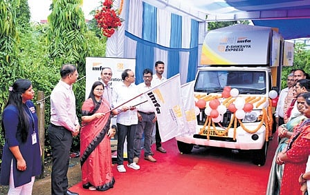 The e-Shikshya Express, introduced in 2024, functions as a mobile digital learning centre.