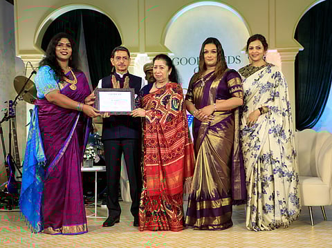 A scholarship of ₹1,00,000 was awarded to Mayura, a trans woman, by Governor RN Ravi, president of the Good Deeds Club, Apsara Reddy, and vice chairperson Sindura Arvind
