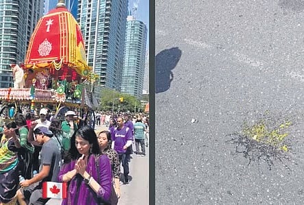 An Instagram user Sangna Bajaj shared a video on Sunday showing eggs being thrown at the devotees and the chariot from a building during the Rath Yatra procession.