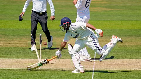 Rishabh Pant gets run out by a direct hit throw from England captain Ben Stokes on Day 3