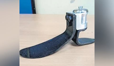 First "Make in India" cost effective high profile advanced Carbon Fibre Foot Prosthesis, indigenously designed and developed by DRDL and  AIIMS Bibinagar was launched on Monday