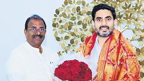 BJP MLC Somu Veerraju met HRD and IT Minister Lokesh on Tuesday, and lauded him for his educational reforms