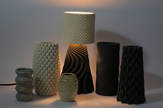 3D-printed art pieces by FabCeramics