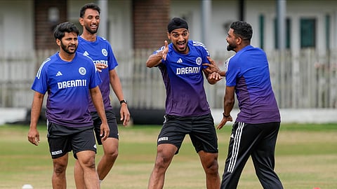 Teenaged Haseeb Hameed with then India captain Virat Kohli during 2016 tour