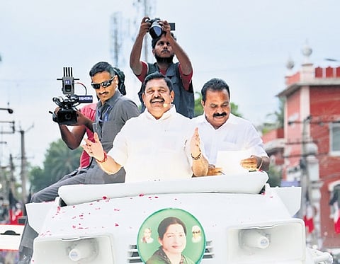 Edappadi Palaniswami during his visit to Sirkazhi on Thursday 