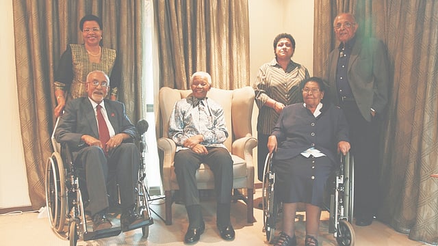 Billy Nair and his wife Elsie Goldstone with Mandela