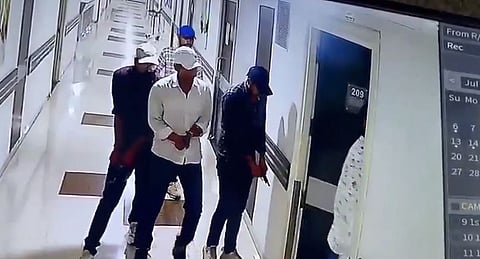 CCTV visuals show five gun men entering the hospital where a muder convict was undergoing treatment after being released on parole. 