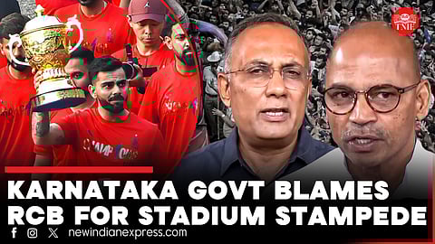 In this June 4, 2025 file photo, footwear lie on the ground outside the Chinnaswamy Stadium following a stampede during RCB's victory celebrations.