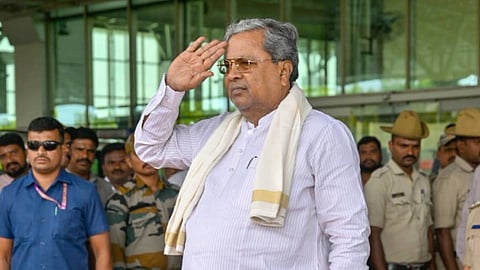Chief Minister Siddaramaiah at Mysuru Airport on Friday 
