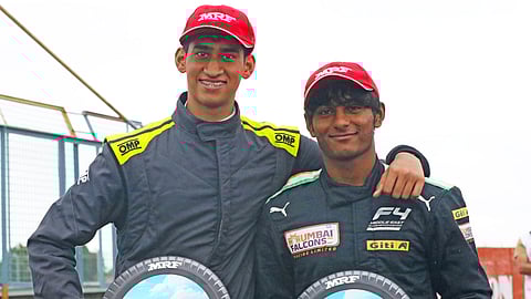Pune teenagers Sai Shiva Sankaran (left, MRF F1600 race winner) and Arjun Chheda (MRF F2000 )