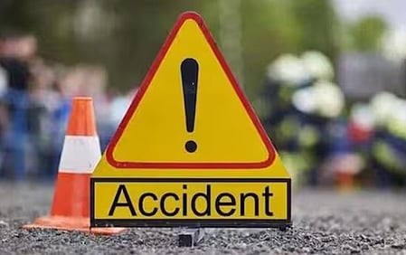 A massive road blockade on Bhubaneswar-Puri national highway