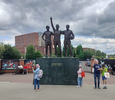The state of the United Trinity (From L) George Best, Denis Law and Sir Bobby Charlton