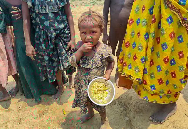A 3-year-old child at a brick kiln, in Aligarh district, Uttar Pradesh, Wednesday, May 28, 2025. 
