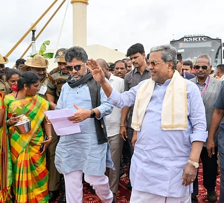 Karnataka Chief Minister Siddaramaiah and Deputy Chief Minister DK Shivakumar