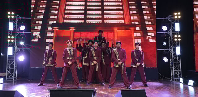 Dance category winners Delhi’s 3plus4crew on stage