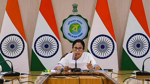 West Bengal Chief Minister Mamata Banerjee addresses a press conference, in Howrah, Tuesday, July 22, 2025.