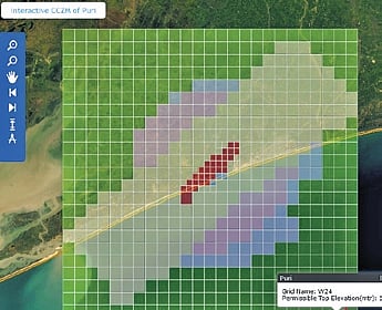 The interactive colour coded zoning map.