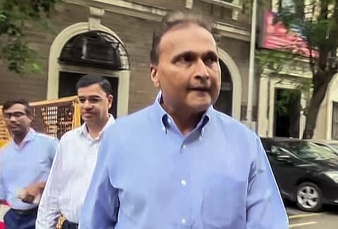 Reliance Group Chairman Anil Ambani addressing a press conference in Mumbai.