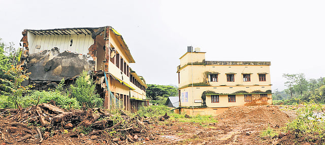 Vellarmala Vocational Higher Secondary School building which has been abandoned 
