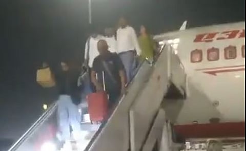 Passengers deboarded the Air India Express plane after the pilot halted take-off over a safety concern. 