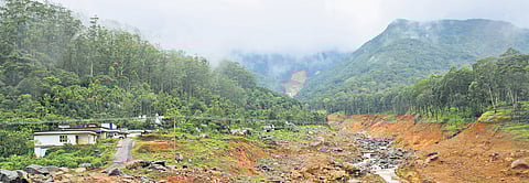 A view of the landslide site at Punchirimattam 