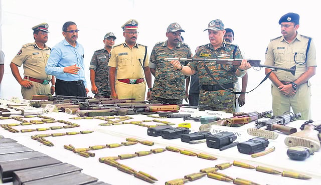 In yet another parallel operation, Alluri Sitarama Raju district police unearthed three Maoist arms dumps in the forests on July 23 and 25.