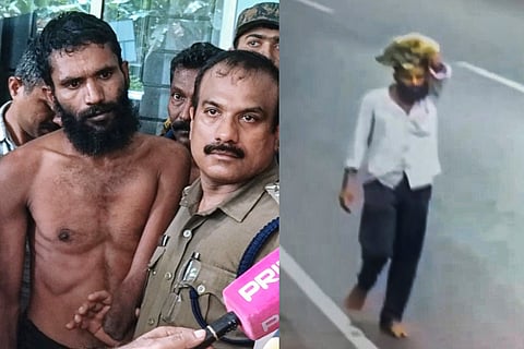 Govindachamy being taken to the Kannur Police Training Centre on Friday 