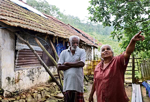 Elderly couple Karuppaswamy and Rajamma at the Bonacaud estate