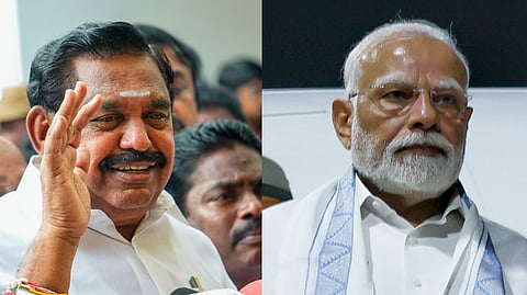 (L-R) A collage of AIADMK chief Edappadi Palaniswami and Prime Minister Narendra Modi.