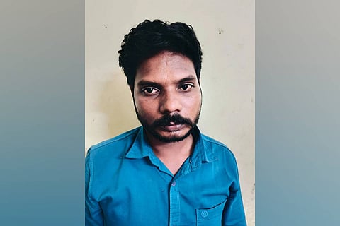 The accused, Kaviyarasu Pandian of Agaram village was booked under sections related to harassment of women and attempt to murder.