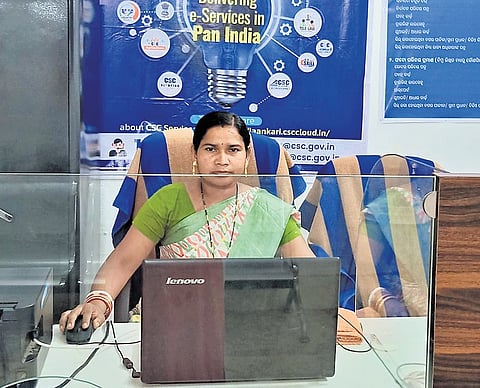 Manjulata at her common service centre.