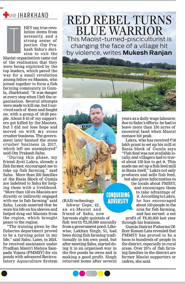  The PM praised Sahu for rejecting violence and becoming a catalyst for social change and employment in his village.