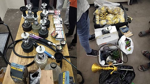 The police seized 166 grams of ganja, 5,250 ganja chocolates, illegal tobacco products, hookah-related items and 10 mobile phone.