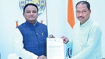 Deputy speaker Bhawani Shankar Bhoi with CM Mohan Charan Majhi.