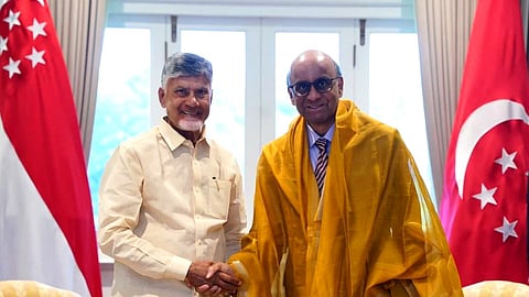 CM Nara Chandrababu Naidu met President of Singapore Tharman Shanmugaratnam in Singapore on Tuesday.