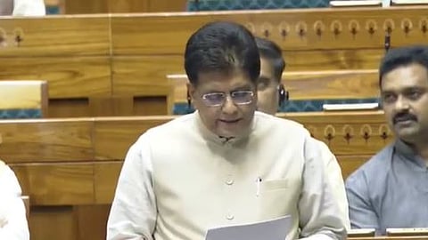 Union Commerce and Industry Minister Piyush Goyal during his speech in Lok Sabha.