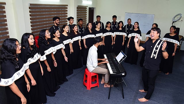 The Kerala Singing Ambassadors during a practice session