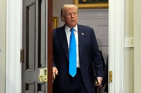 President Donald Trump speaks during an event to announce new tariffs in the Rose Garden at the White House, on April 2, 2025, in Washington.