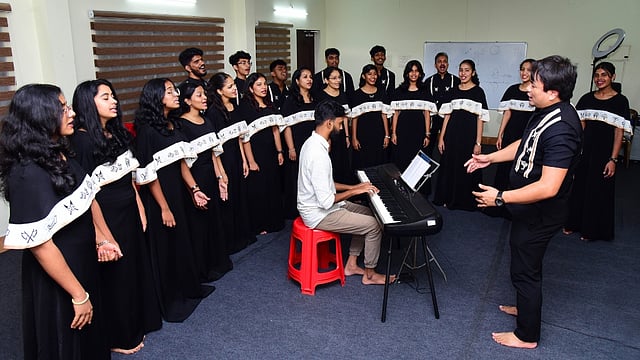 The Kerala Singing Ambassadors during a practice session
