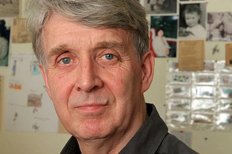 This undated photo supplied by Penguin Random House shows British author Allan Ahlberg, who has died at the age of 87.