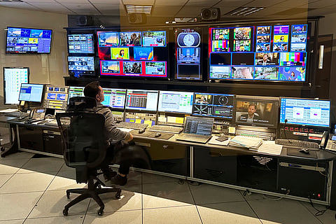 One of the control rooms at the Arizona PBS offices at the Walter Cronkite School of Journalism and Mass Communication in Phoenix is seen Friday, May 2, 2025.