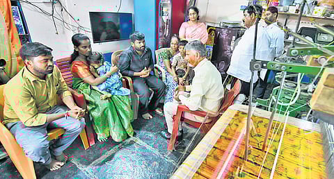 Chief Minister N Chandrababu Naidu takes part in the Pedala Sevalo programme at Gudemcheruvu in Jammalamadugu mandal of Kadapa district on Friday.